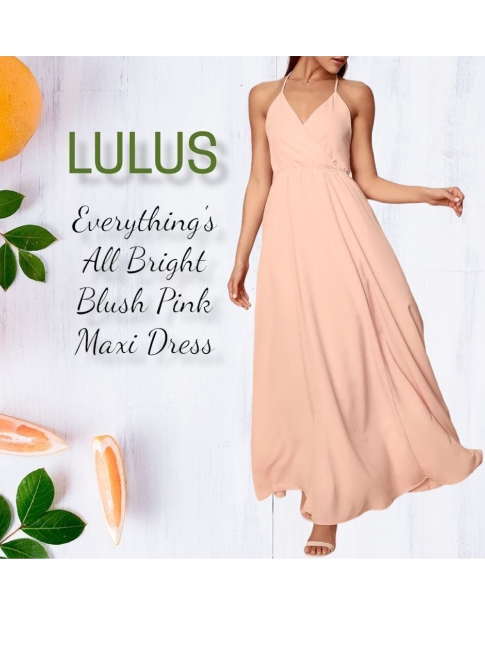 NWT LULUS Everything's All Bright Blush Pink Backless Maxi Dress XL